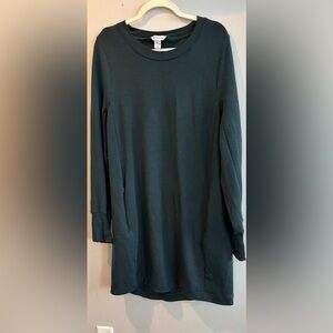 Athleta dark green Long Sleeve dress size XL